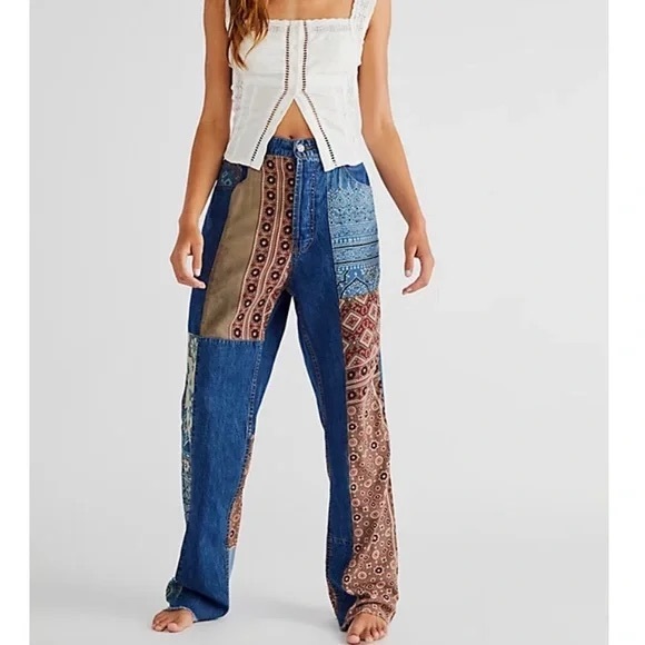 Dr. Collectors x Free People Patched Jeans Size M $518